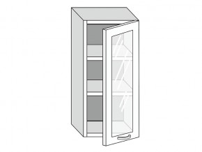 19.40.3 Шкаф настенный (h=913) на 400мм с 1-ой стекл. дверцей в Губкинском - gubkinskij.magazinmebel.ru | фото
