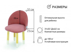 Детский мягкий стул Stumpa пудровый в Губкинском - gubkinskij.magazinmebel.ru | фото - изображение 2