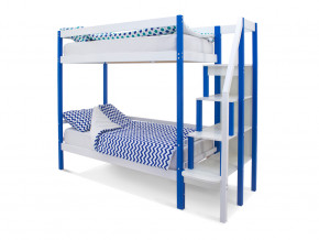 Двухъярусная кровать Svogen сине-белый в Губкинском - gubkinskij.magazinmebel.ru | фото