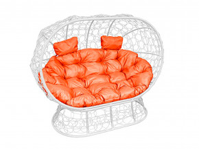 Кокон Лежебока на подставке с ротангом оранжевая подушка в Губкинском - gubkinskij.magazinmebel.ru | фото