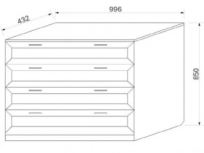 Комод с 4-мя ящиками в Губкинском - gubkinskij.magazinmebel.ru | фото