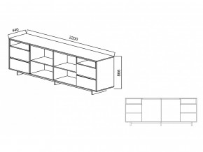 Комодино Moderno-2200 Ф6 в Губкинском - gubkinskij.magazinmebel.ru | фото - изображение 4