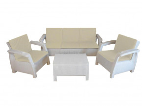Комплект уличной мебели Yalta Premium Terrace Triple Set белый в Губкинском - gubkinskij.magazinmebel.ru | фото