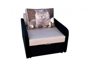 Кресло кровать Канзасик с подлокотниками кот с ромашками-2 в Губкинском - gubkinskij.magazinmebel.ru | фото - изображение 1