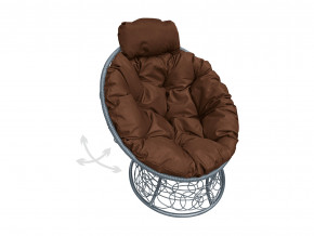 Кресло Папасан мини пружинка с ротангом коричневая подушка в Губкинском - gubkinskij.magazinmebel.ru | фото