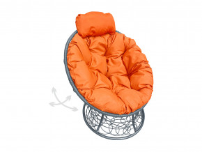 Кресло Папасан мини пружинка с ротангом оранжевая подушка в Губкинском - gubkinskij.magazinmebel.ru | фото