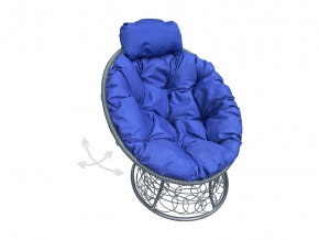 Кресло Папасан мини пружинка с ротангом синяя подушка в Губкинском - gubkinskij.magazinmebel.ru | фото