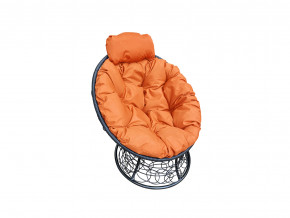 Кресло Папасан мини с ротангом оранжевая подушка в Губкинском - gubkinskij.magazinmebel.ru | фото