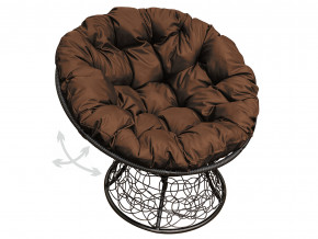 Кресло Папасан пружинка с ротангом коричневая подушка в Губкинском - gubkinskij.magazinmebel.ru | фото - изображение 1