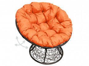 Кресло Папасан пружинка с ротангом оранжевая подушка в Губкинском - gubkinskij.magazinmebel.ru | фото