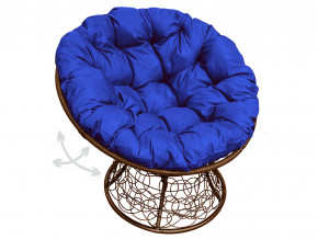 Кресло Папасан пружинка с ротангом синяя подушка в Губкинском - gubkinskij.magazinmebel.ru | фото