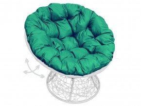 Кресло Папасан пружинка с ротангом зелёная подушка в Губкинском - gubkinskij.magazinmebel.ru | фото