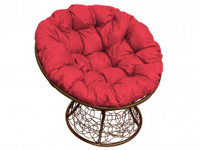 Кресло Папасан с ротангом красная подушка в Губкинском - gubkinskij.magazinmebel.ru | фото