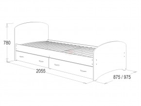 Кровать-6 одинарная с 2-мя ящиками 800*2000 венге/млечный дуб в Губкинском - gubkinskij.magazinmebel.ru | фото - изображение 2