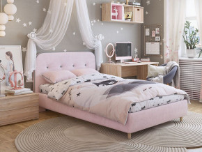 Кровать 900 Лео велюр нежно-розовый в Губкинском - gubkinskij.magazinmebel.ru | фото - изображение 4