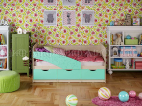 Кровать Бабочки 1600 Бирюза матовая в Губкинском - gubkinskij.magazinmebel.ru | фото