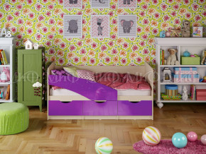 Кровать Бабочки 1600 Фиолетовый металлик в Губкинском - gubkinskij.magazinmebel.ru | фото