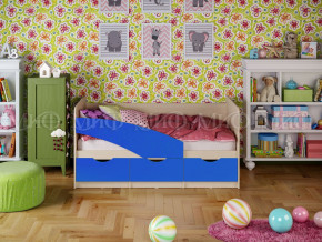 Кровать Бабочки 1600 Синий в Губкинском - gubkinskij.magazinmebel.ru | фото