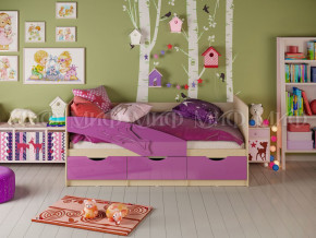 Кровать Дельфин 1600 Фиолетовый металлик в Губкинском - gubkinskij.magazinmebel.ru | фото