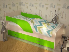 Кровать детская Максимка млечный дуб-лайм в Губкинском - gubkinskij.magazinmebel.ru | фото