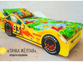 Кровать детская машина Тачка Желтая в Губкинском - gubkinskij.magazinmebel.ru | фото
