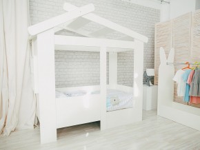 Кровать детская Теремок без ящика белая в Губкинском - gubkinskij.magazinmebel.ru | фото