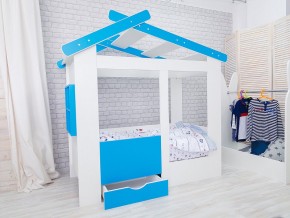 Кровать детская Теремок с ящиком лазурь в Губкинском - gubkinskij.magazinmebel.ru | фото