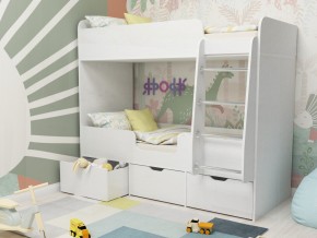 Кровать двухъярусная Малыш двойняшка белый в Губкинском - gubkinskij.magazinmebel.ru | фото - изображение 1