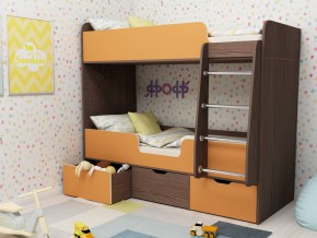 Кровать двухъярусная Малыш двойняшка бодега-оранжевый в Губкинском - gubkinskij.magazinmebel.ru | фото