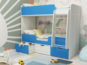 Кровать двухъярусная Малыш двойняшка винтерберг-голубой в Губкинском - gubkinskij.magazinmebel.ru | фото