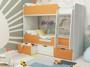 Кровать двухъярусная Малыш двойняшка винтерберг-оранжевый в Губкинском - gubkinskij.magazinmebel.ru | фото - изображение 1