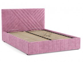 Кровать Гамма 1400 с основанием велюр тенерифе розовый в Губкинском - gubkinskij.magazinmebel.ru | фото - изображение 2
