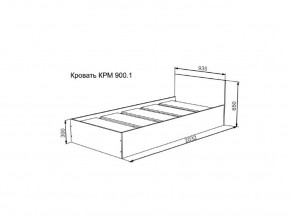 Кровать Мори КРМ 900.1 графит в Губкинском - gubkinskij.magazinmebel.ru | фото - изображение 2