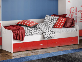 Кровать с ящиками Вега Алфавит Красный в Губкинском - gubkinskij.magazinmebel.ru | фото