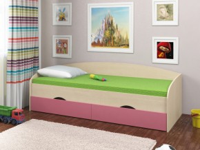 Кровать Соня 2 дуб молочный-розовый в Губкинском - gubkinskij.magazinmebel.ru | фото