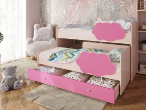 Кровать Соник с ящиком млечный дуб-розовый в Губкинском - gubkinskij.magazinmebel.ru | фото