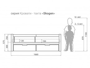 Кровать-тахта Svogen с ящиками и бортиком дерево в Губкинском - gubkinskij.magazinmebel.ru | фото - изображение 3