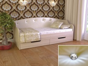 Кровать Юниор Тип 2 шимо светлый/белый перламутр 800х1600 в Губкинском - gubkinskij.magazinmebel.ru | фото
