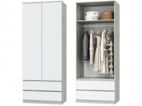 Шкаф для одежды 2х дверный с ящиками Лори дуб серый, белый в Губкинском - gubkinskij.magazinmebel.ru | фото