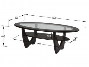 Стол журнальный Юпитер со стеклом СЖС-01 венге в Губкинском - gubkinskij.magazinmebel.ru | фото - изображение 2