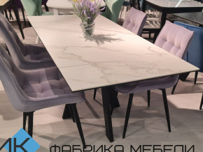 Стол SKM 120 керамика белый мрамор/подстолье черное в Губкинском - gubkinskij.magazinmebel.ru | фото - изображение 2